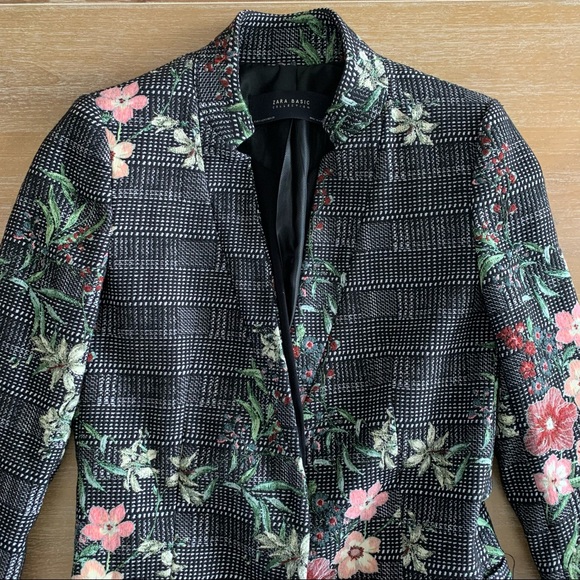 Zara Embroidered Blazer Jacket Small - Picture 3 of 7
